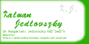 kalman jedlovszky business card